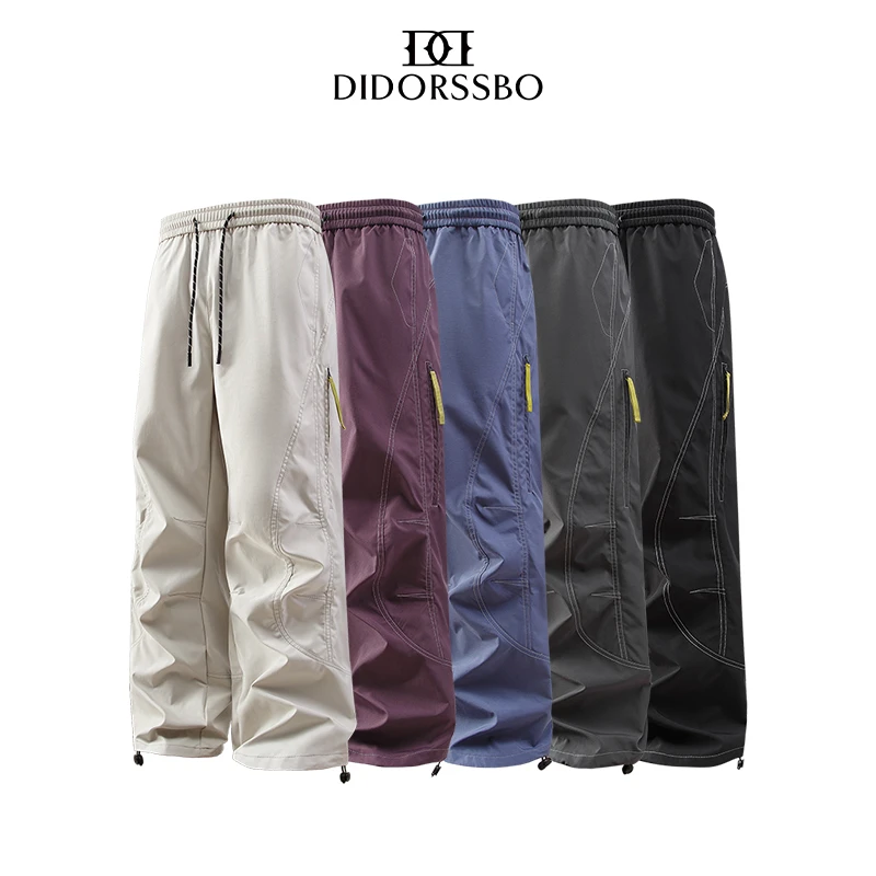 DIDORSSBO春季男女款山系户外工装暗格纹明线微弹直筒休闲裤9878