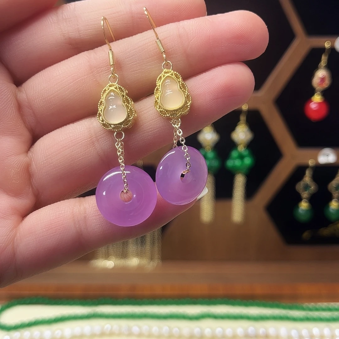 锆石纯铜合金耳饰