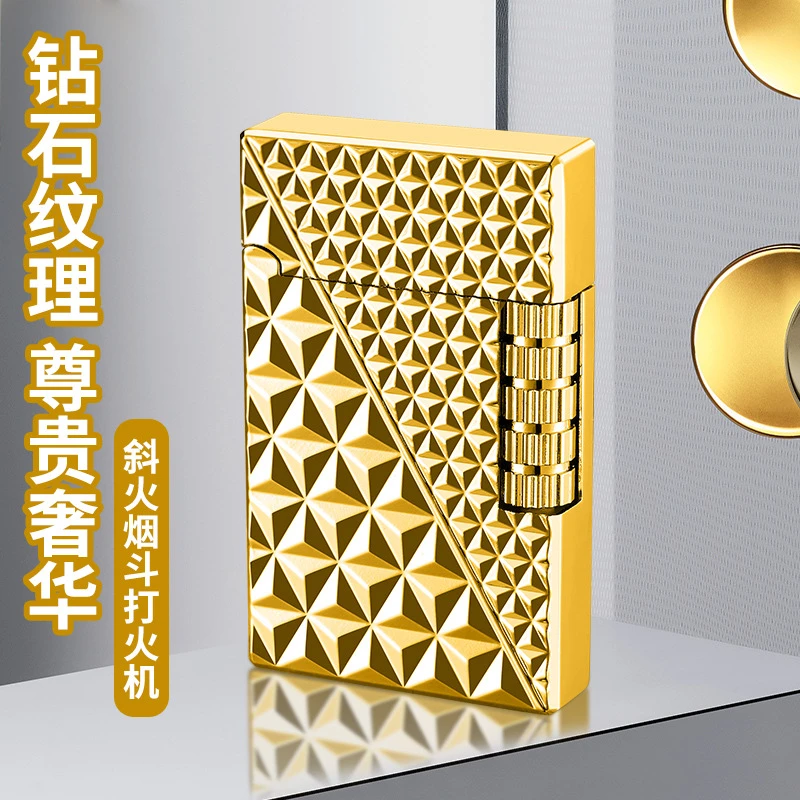 新款高档朗声创意个性可充气斜火打火机送礼送男友