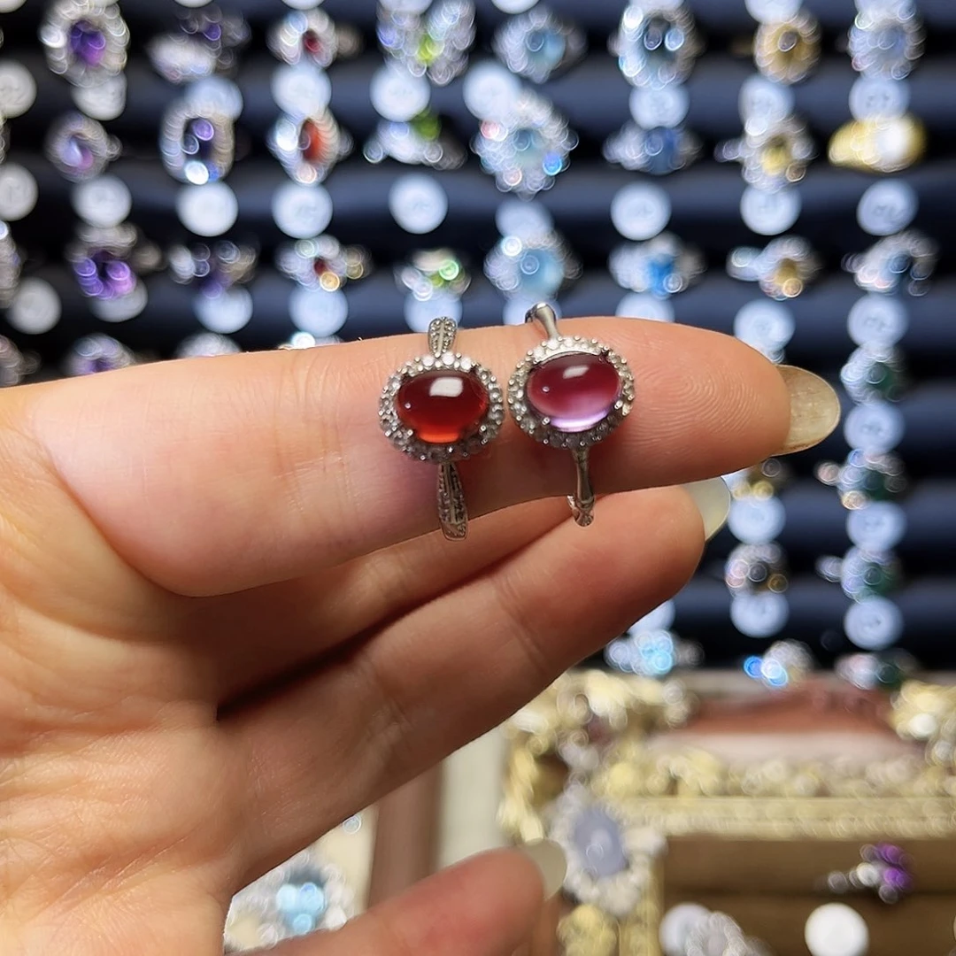 银S925镶嵌戒指紫晶芋***～