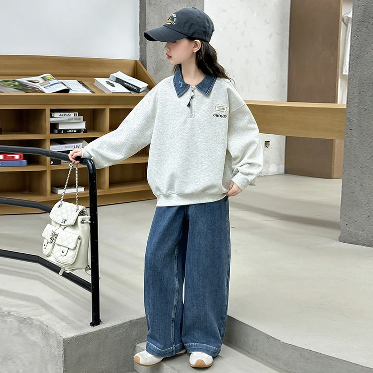 女童秋装2025新款中大童韩版洋气百搭休闲小宝宝儿童装女孩春秋季