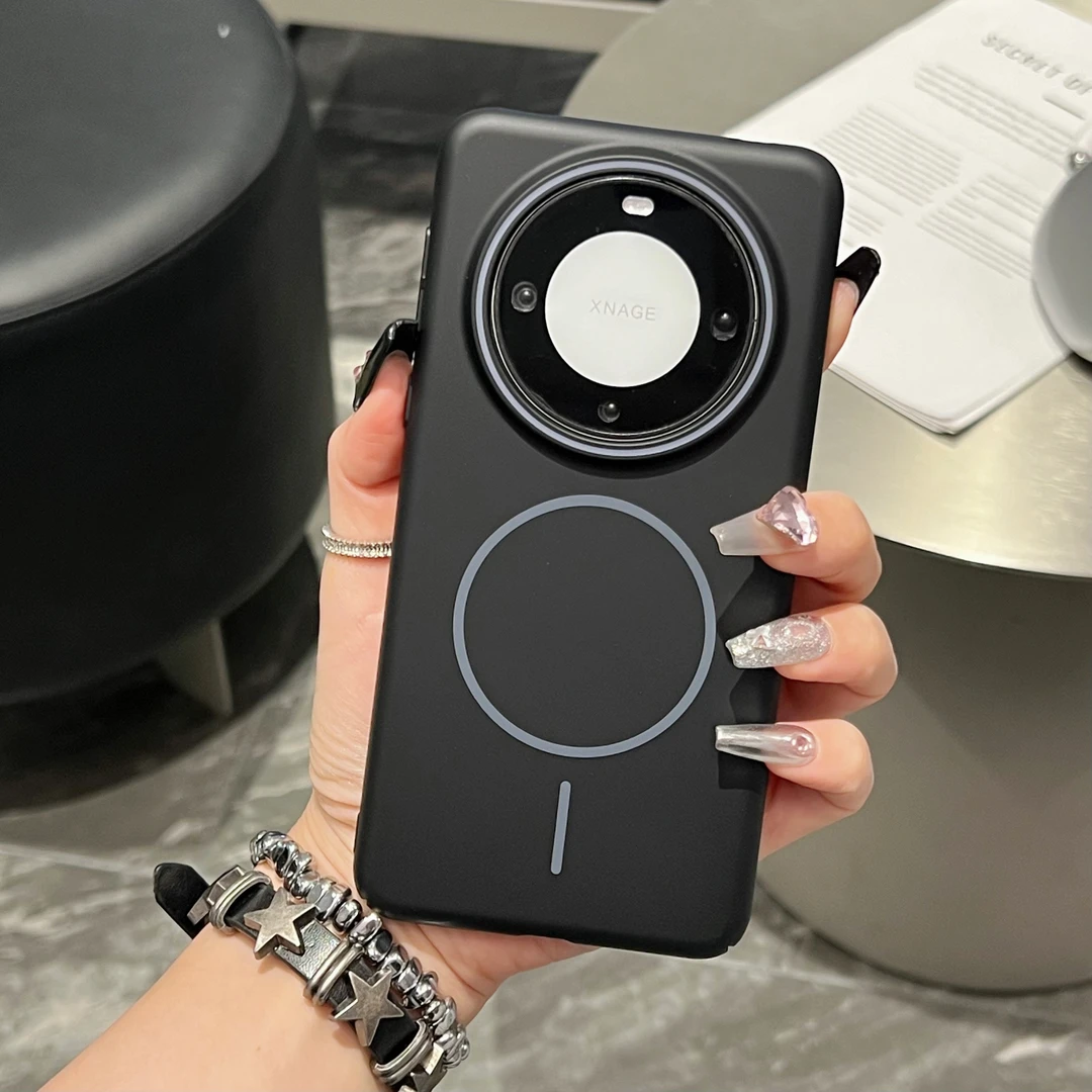 适用华为mate70Pro手机壳超薄磨砂细圈磁吸华为mate70/60全包防摔