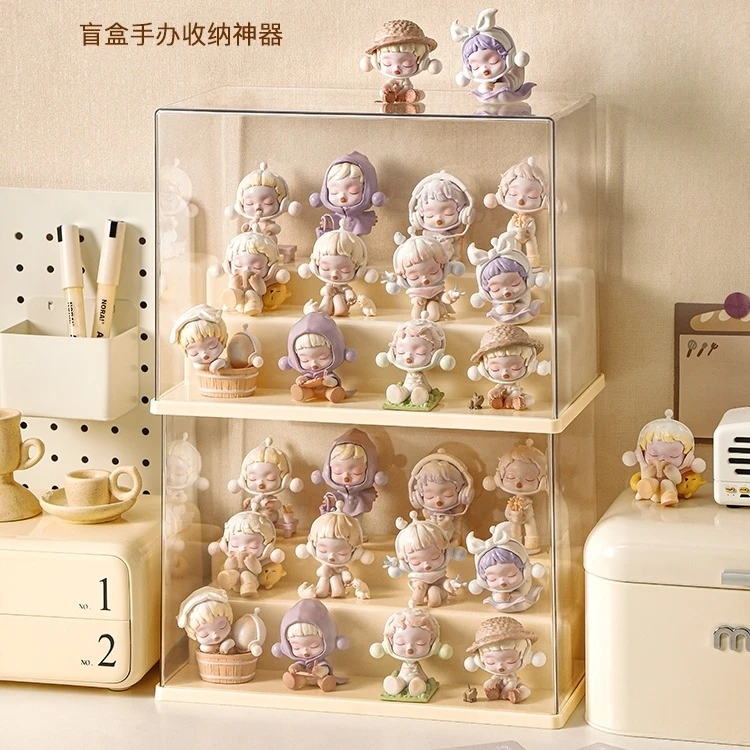 手办盲盒收纳展示架乐高积木透明防尘小摆柜亚克力泡泡玛特展示盒
