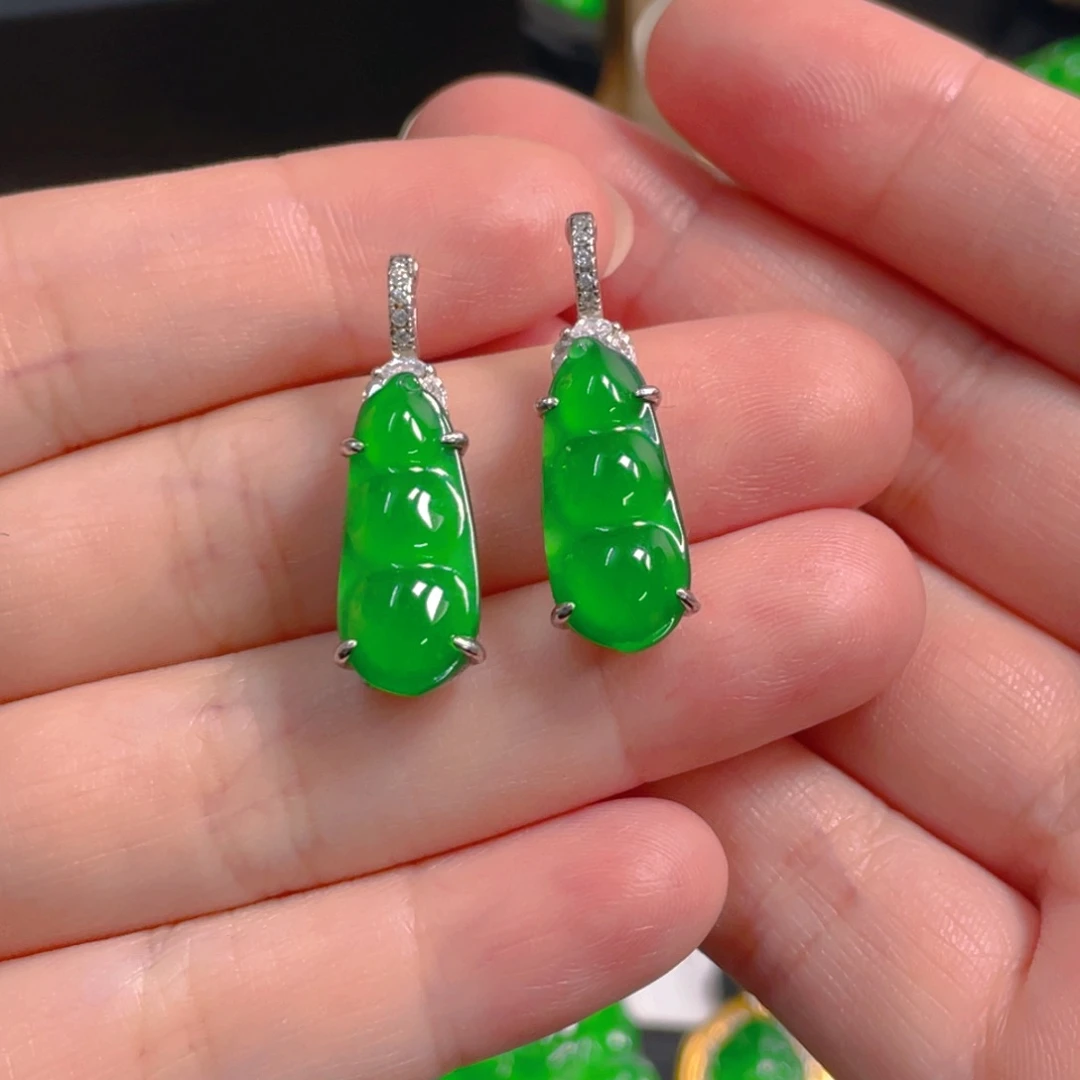 翡翠银S925镶嵌吊坠(不含链)