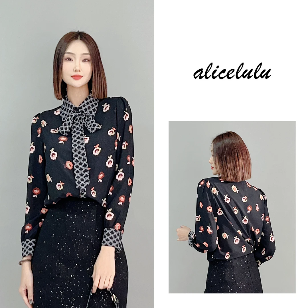 6 ALICE “春之舞”衬衫 优雅碎花 时髦系带领 S2141522W
