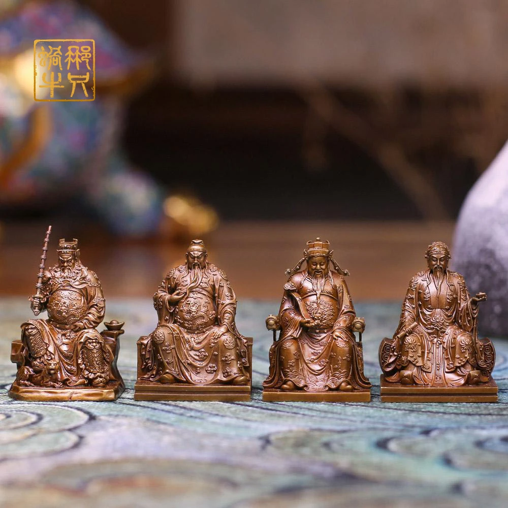 那只蜗牛 咖色5#四大财神黄铜工艺精美禅意铜造像书房铸造国风