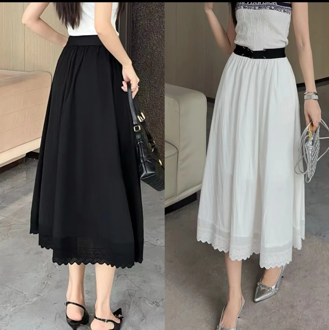 【小雨推荐】2025年夏款气质显瘦时尚中长款A字裙