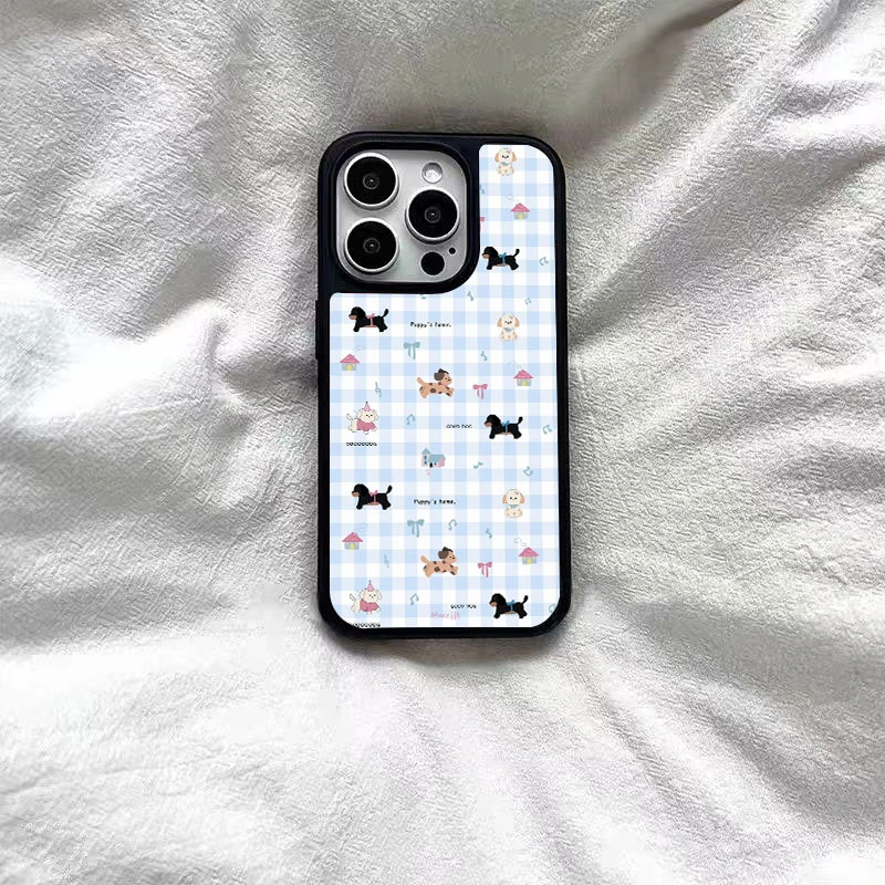 新款蝴蝶结小狗16promax手机壳适用苹果11全包12新款13书法14女15