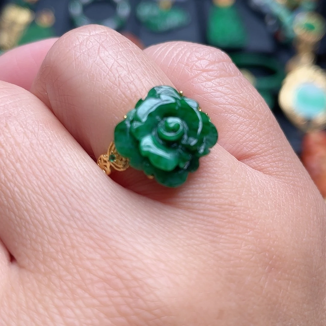 翡翠银S925镶嵌戒指