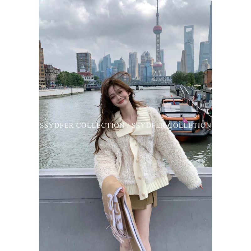 SSYDFER【天鹅梦】新款时尚外套气质时尚百搭保暖设计感