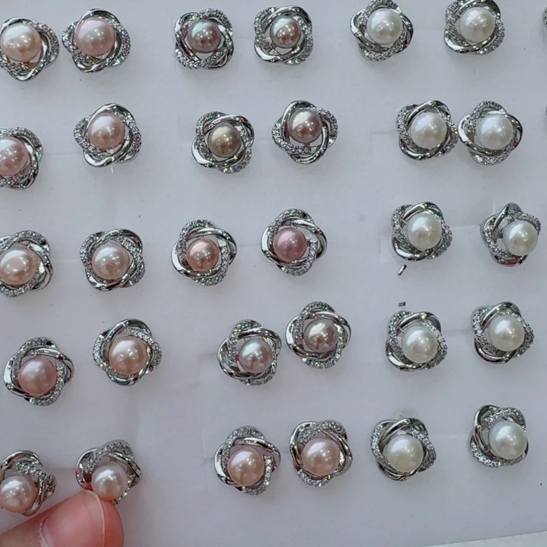 未镶嵌耳钉01淡水珍珠