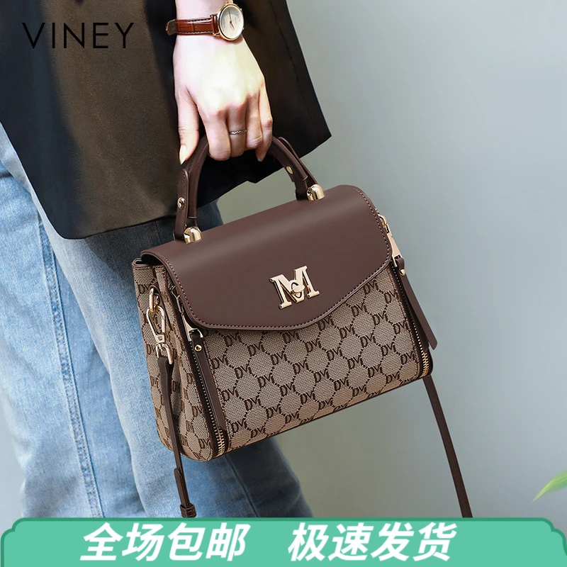 Viney包包女2025款复古斜挎洋气单肩小方包生日圣诞礼物送女生