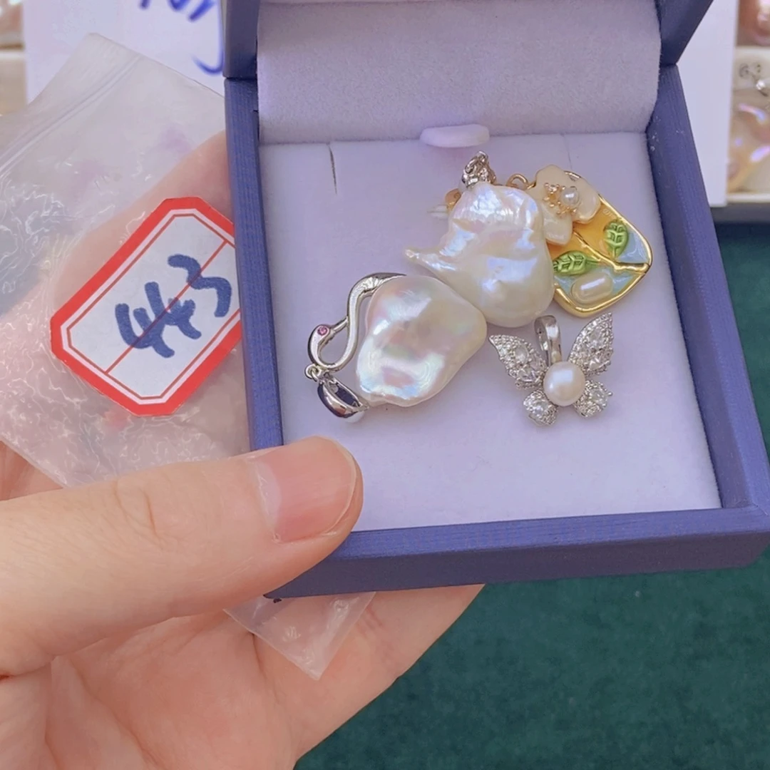 颈饰银S925镶嵌淡水珍珠