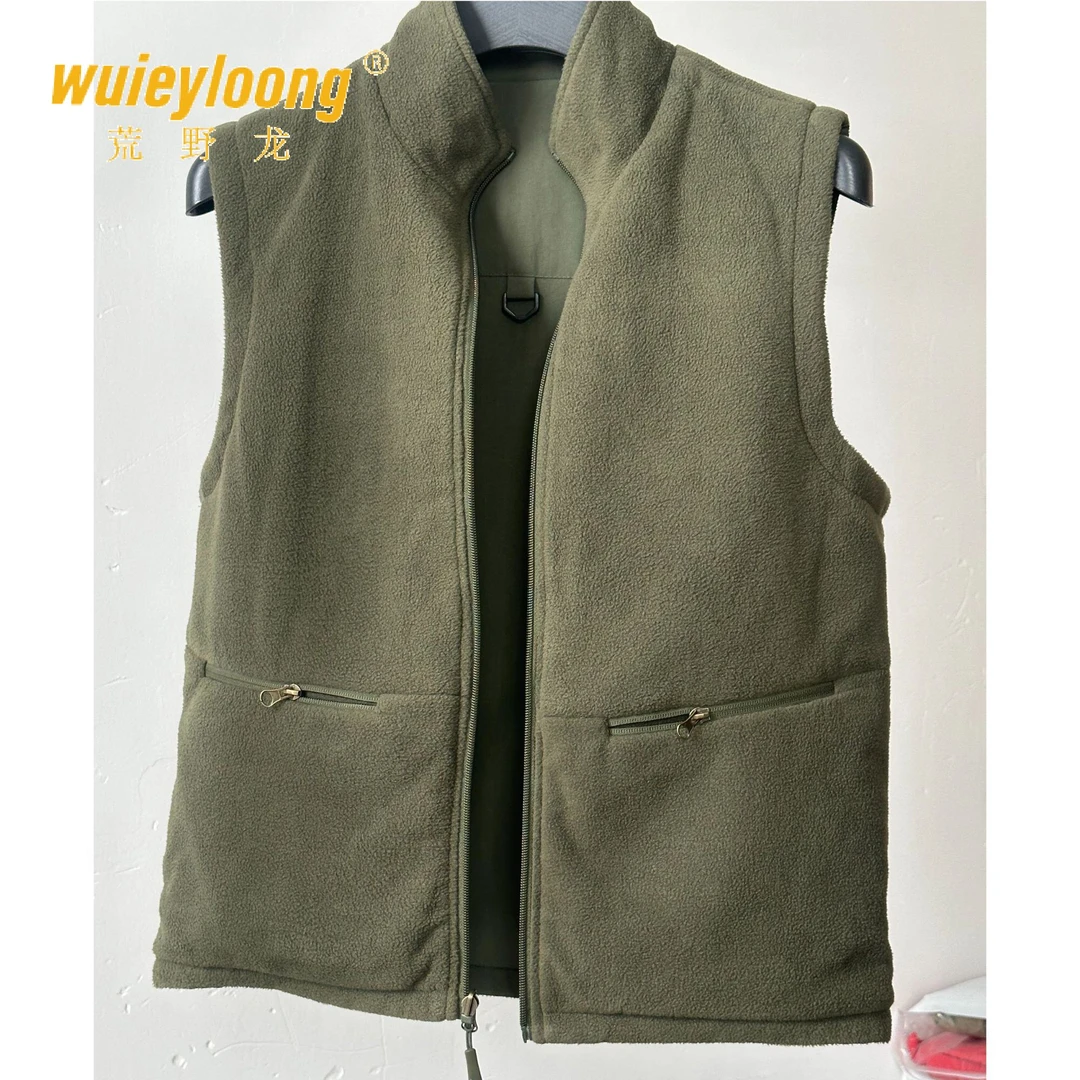 抓绒马甲保暖秋冬季多口袋加绒加厚工装外穿背心大码男款户外马甲