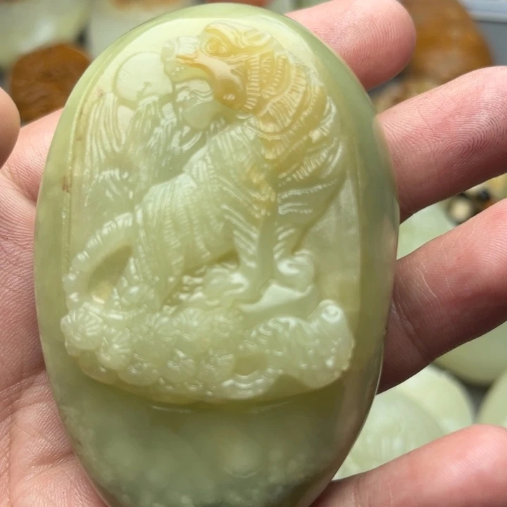 石材方解石手把件