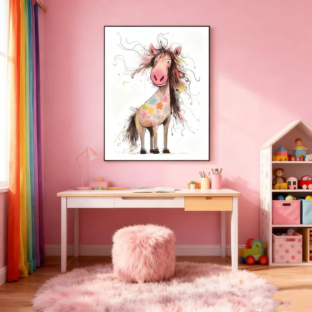 D78可爱动物萌版玄关卧室摆画50*70