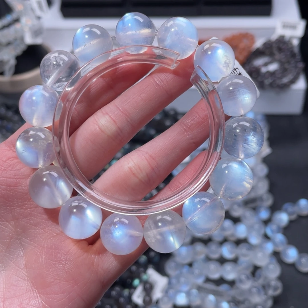 未镶嵌长石手链大颗粒蓝月光13m+