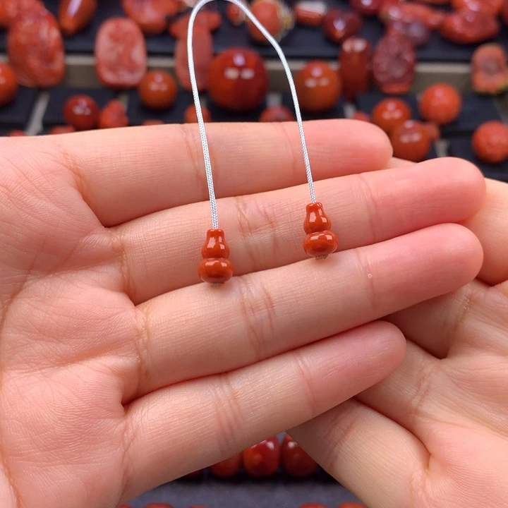 南红玛瑙未镶嵌葫芦弟子珠6MM+