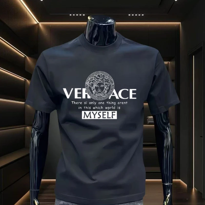 纯棉T恤高端潮牌男装夏季t恤上衣高级短袖t恤男款新款内搭打底衫