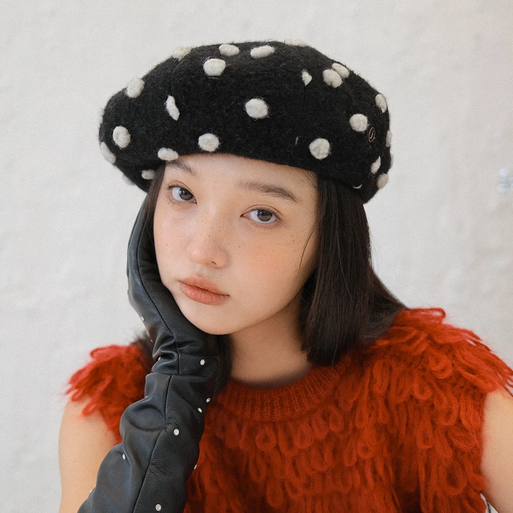 JOJOKUR2024新款独立设计师品牌秋冬新品休闲圆顶贝雷帽显脸小