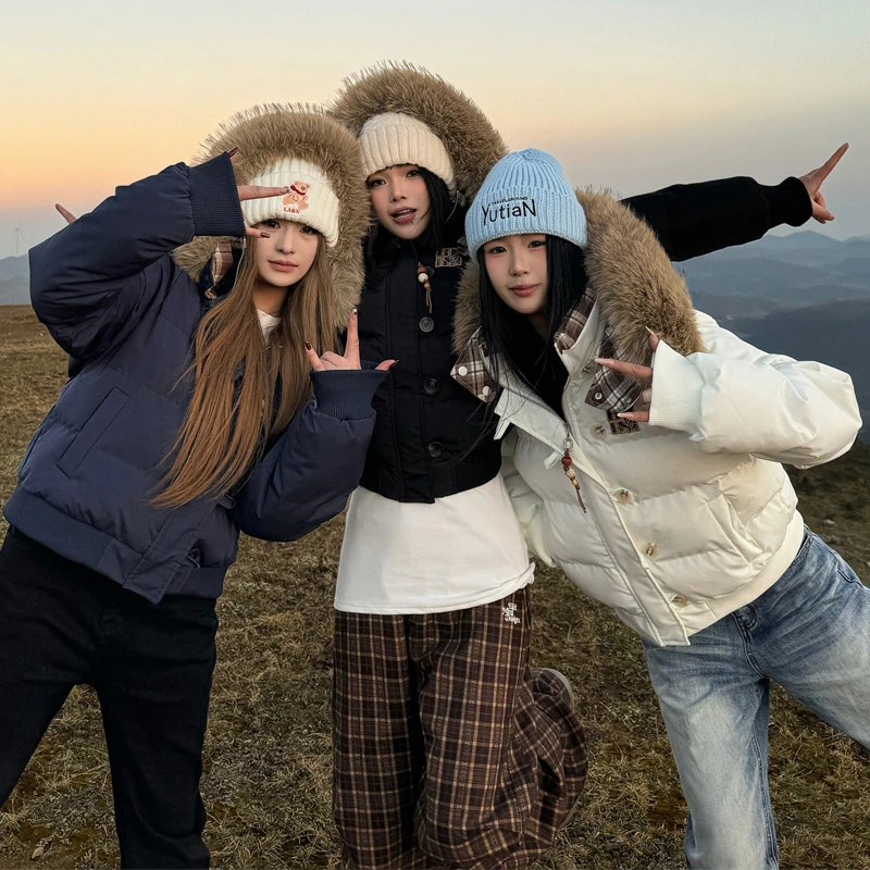 美式复古棉服女2025新款设计感棉衣冬装收腰显瘦菲奥娜棉袄外套潮