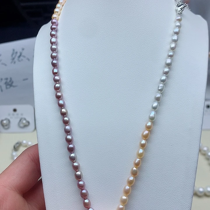 钛钢项链淡水珍珠