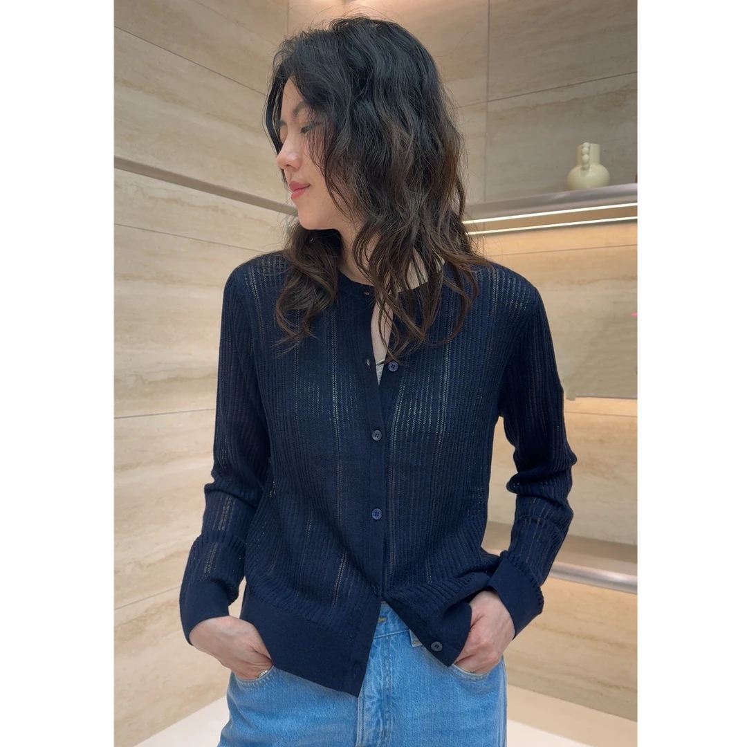 瑞瑞ANNYRUI |  澳洲进口时尚百搭高级感镂空羊毛衫开衫