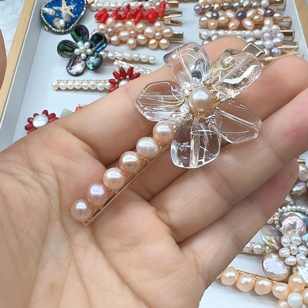 银S925镶嵌淡水珍珠发饰