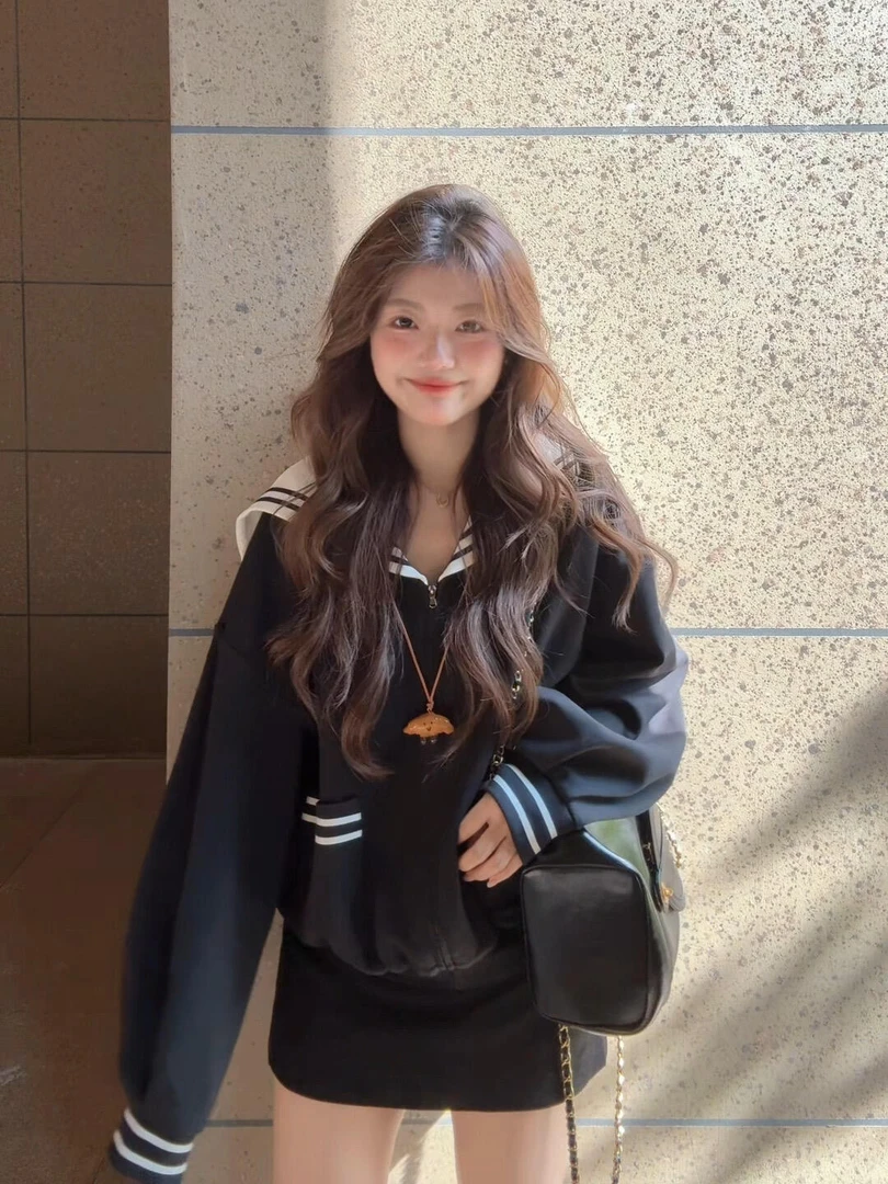 学院风套装韩系小个子超好看海军领卫衣半身裙一整套ootd穿搭25秋