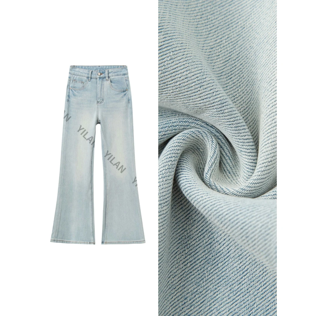 3612象牙白级质感 高奢四面弹力面料•不贴腿喇叭裤. 超垂夏季