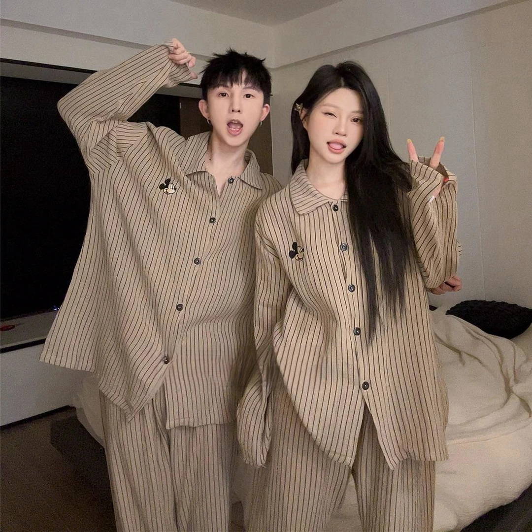 【情侣云朵绵】2025新款可爱睡衣女长袖情侣潮牌春秋季个性男家居服