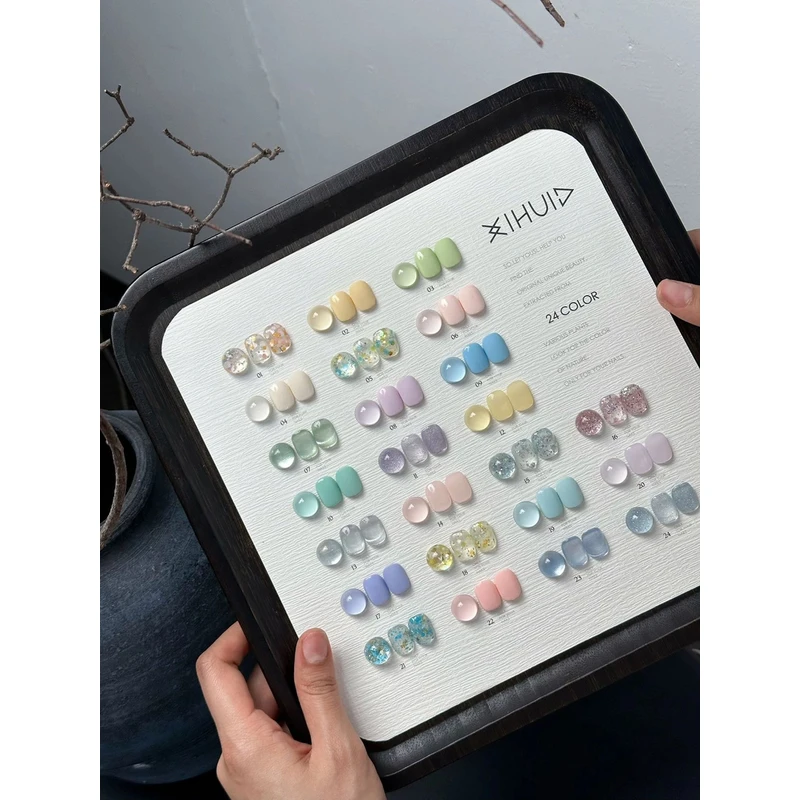 【希绘精灵系列·糖霜梦境】2025新品24色马卡龙色亮片美甲店甲油胶