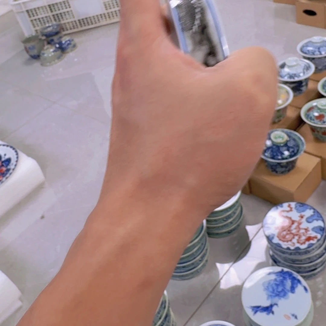 瓷片墨龙吸水盖置景德镇