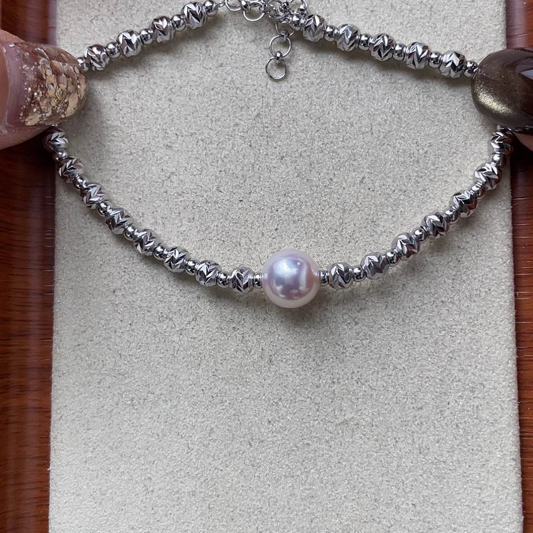 银S925镶嵌海水珍珠手绳