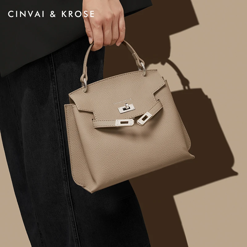 【CinvaiKrose正品】女士包包2025新款真皮高级感手提包轻奢斜挎包