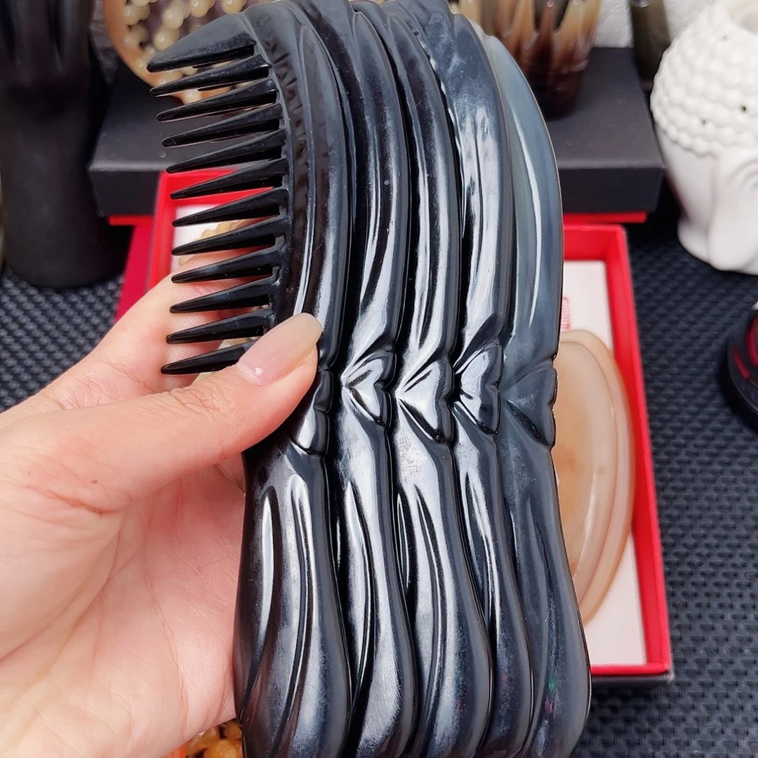 纯牛角手工制作牛角梳