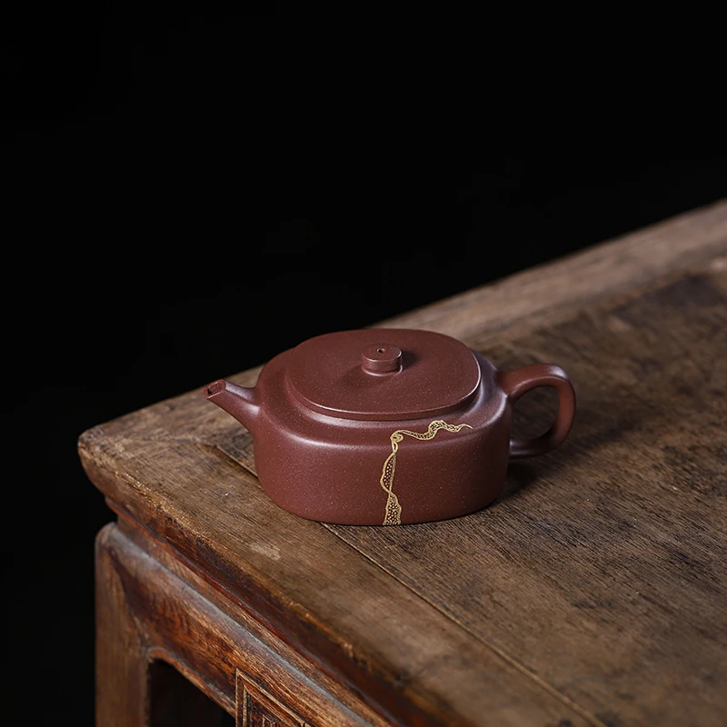 190ml半手工原矿紫泥腰圆周盘壶特价精品宜兴紫砂壶家用功夫茶具