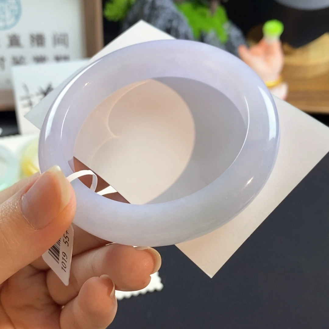 翡翠未镶嵌手镯紫罗兰55.7