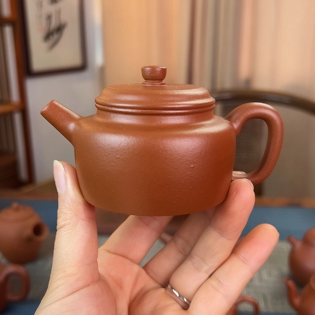 紫砂茶壶精品 德钟 生砂朱泥 135cc