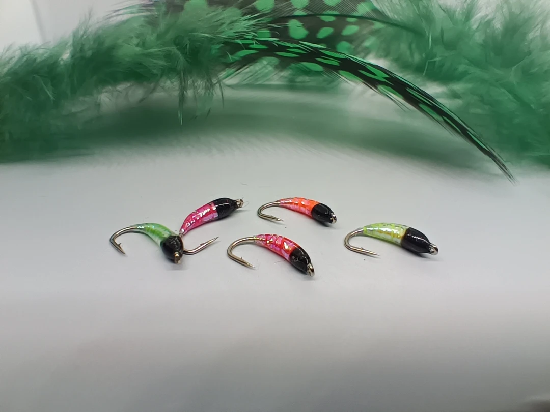 新款高反光若虫钩 水晶荧光若虫 专攻白条马口宽鳍鱲柳根