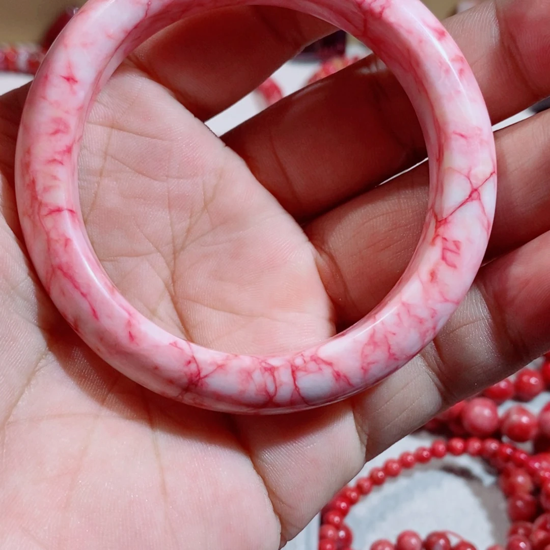 天然辰砂原石手镯55圈口