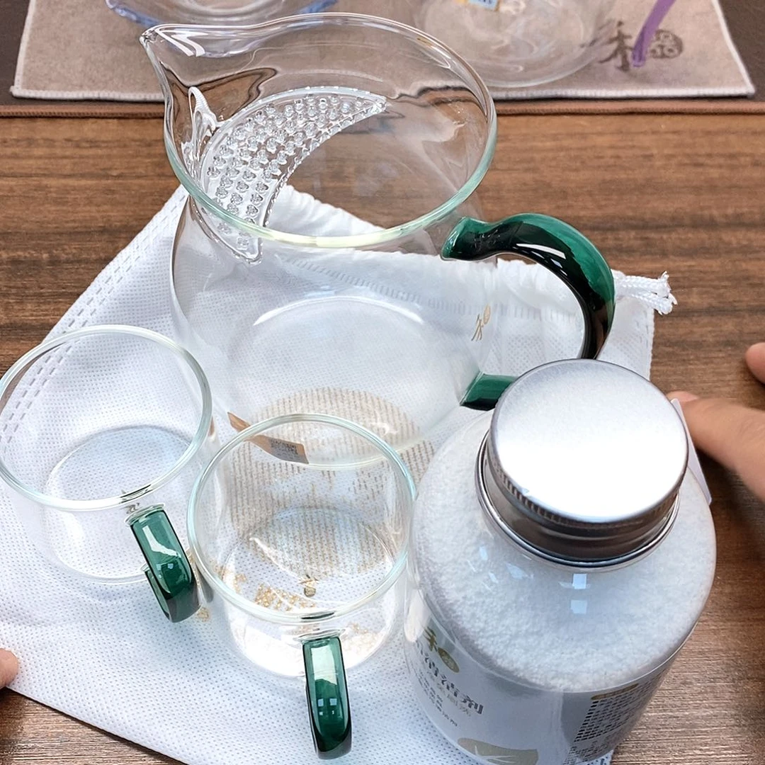 禾器/观禄煮茶器/墨绿+清禾杯/墨绿+茶垢清洁剂
