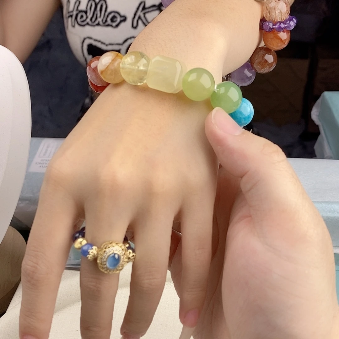 银S925镀金镶嵌水晶手链