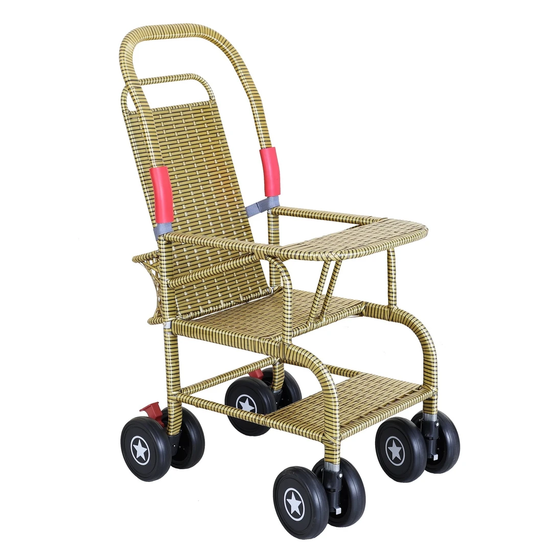 半折叠仿藤推车轻便宝宝仿藤推车儿童藤编小推车宝宝藤椅藤编小车