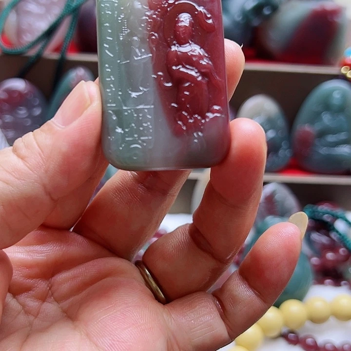 关***娃花岗石铁合金秦紫玉观音牌