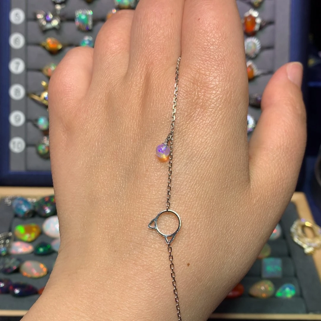 欧泊手链款式银S925镶嵌