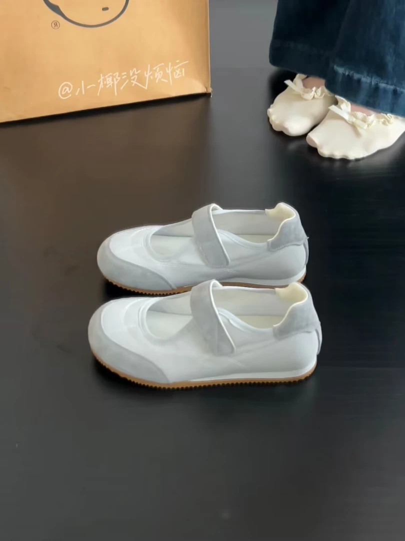 【小椰家】2025新款夏通勤舒适平底休闲单鞋子魔术贴一字带MLZ534