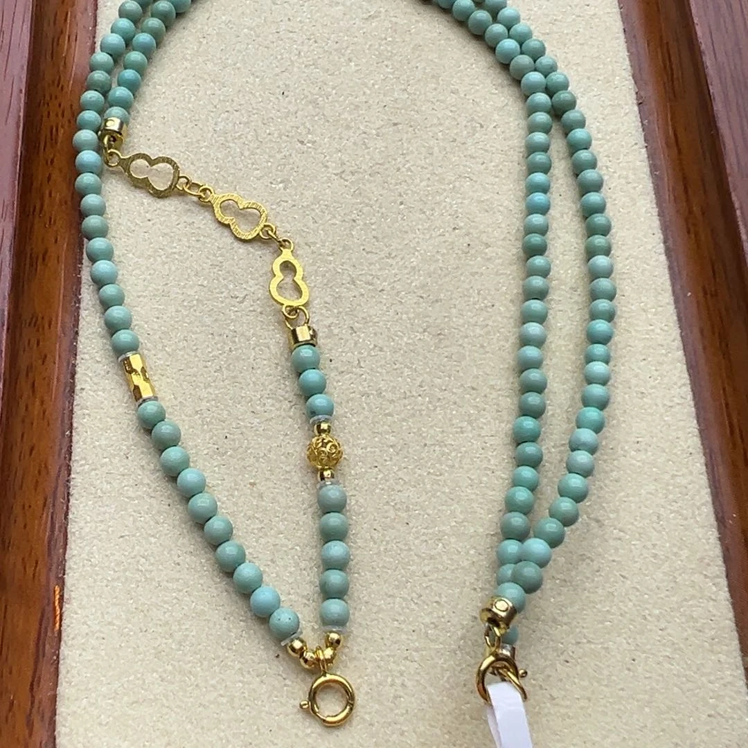 绿松石颈饰18K金镶嵌