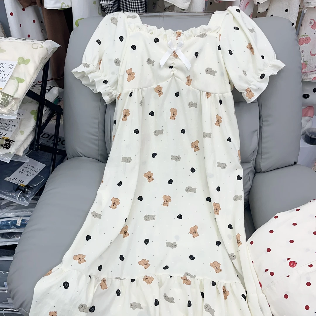 【R523】夏季清凉一夏小熊睡裙+胸垫
