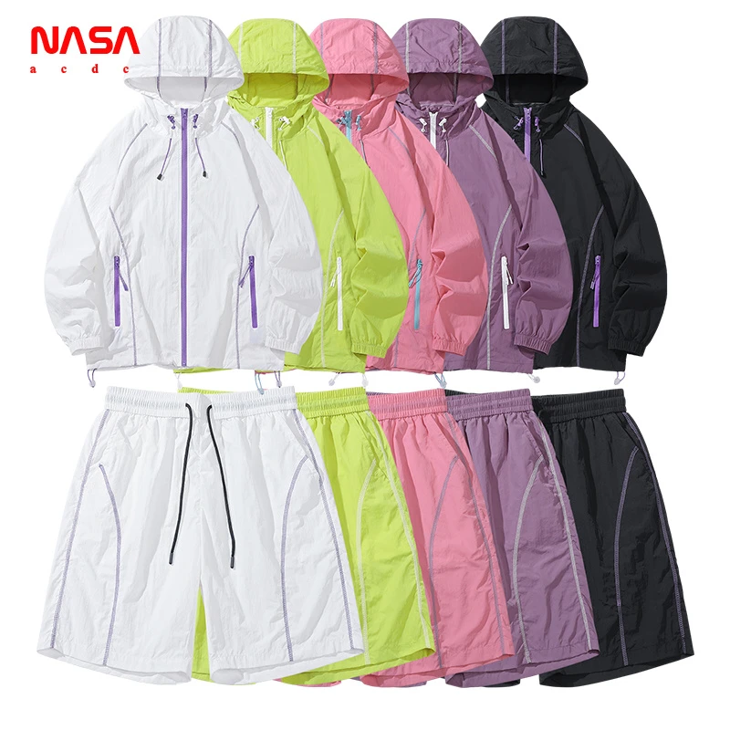 NASA ACDC山系户外徒步防晒衣男夏季轻薄透气冰丝速干防晒套装潮